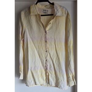 Franklin Flannels Plaid Button-Up Shirt Yellow Pink White Long Sleeve Classic